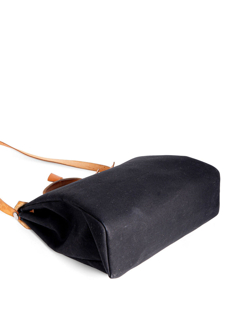 Hermes Leather Canvas Herbag Weekender 40 Black Beige-designer resale