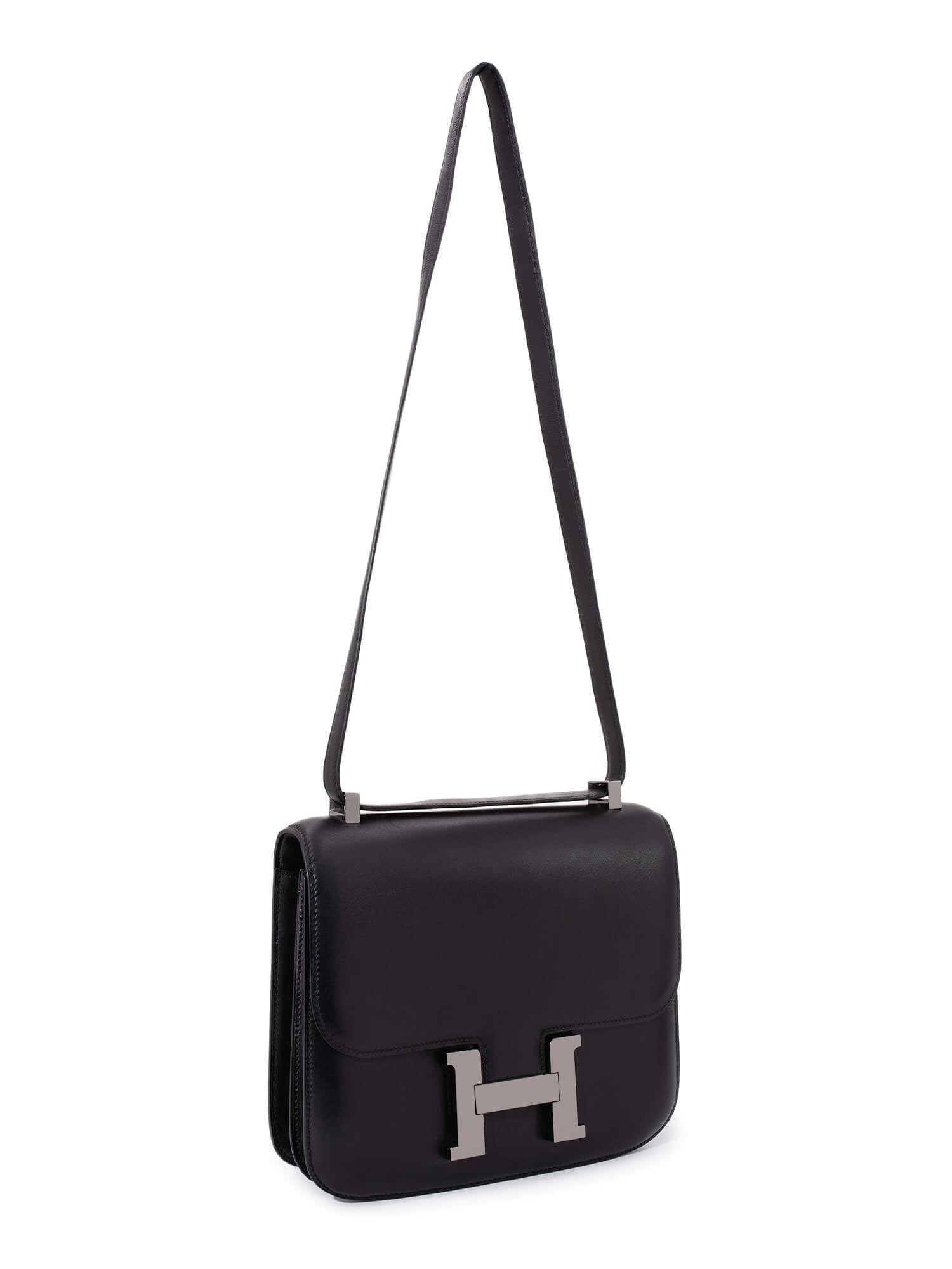 Hermes Leather Constance Bag 24 Black-designer resale