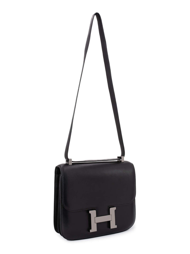 Hermes Leather Constance Bag 24 Black