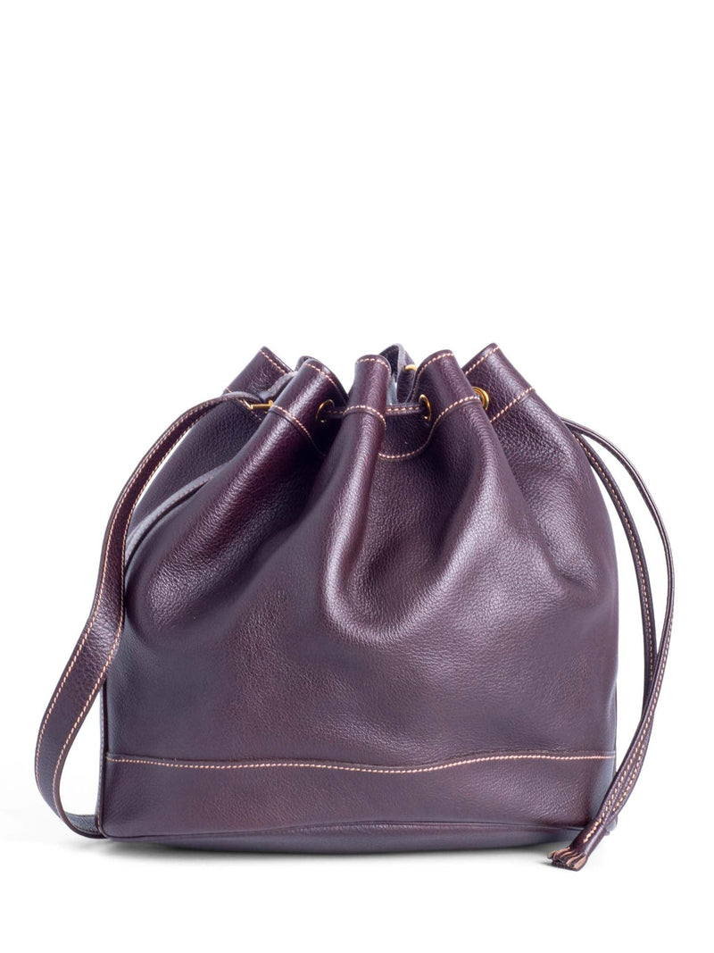 Hermes Leather Market Bucket Bag Brown-designer resale