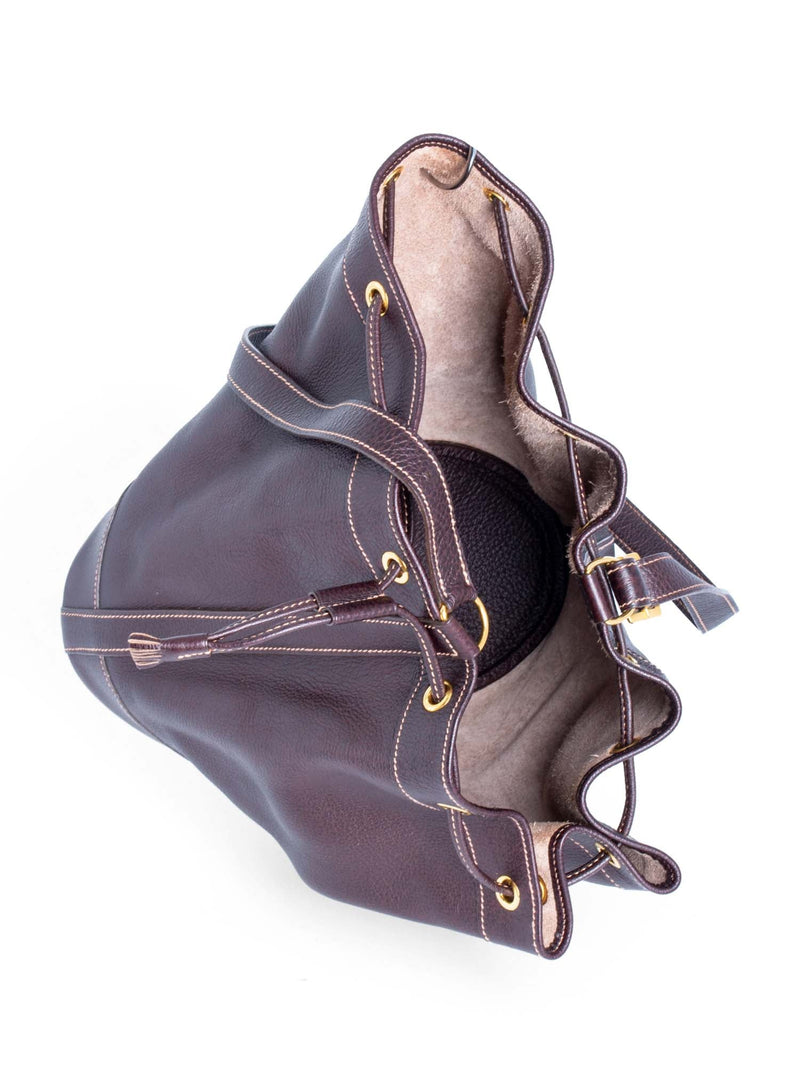 Hermes Leather Market Bucket Bag Brown-designer resale