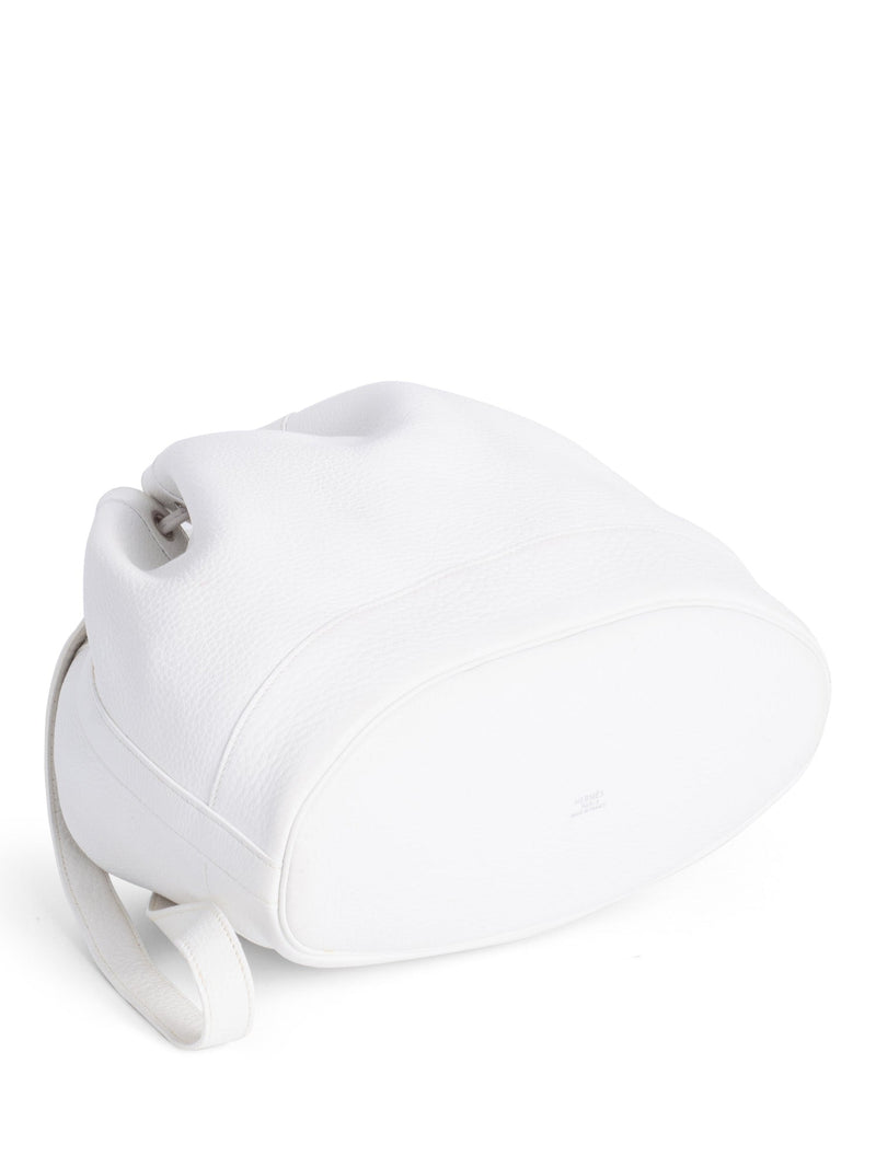 Hermes Leather Market Bucket Bag White-designer resale