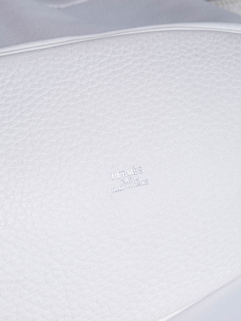 Hermes Leather Market Bucket Bag White-designer resale