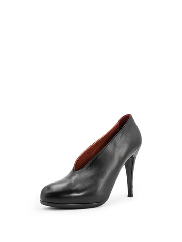 Hermes Leather Platform Pumps Black-designer resale