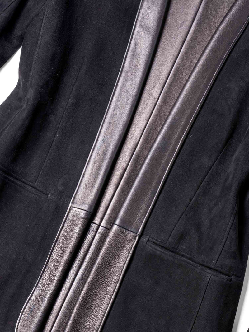 Hermes Leather Suede Reversible Jacket Black