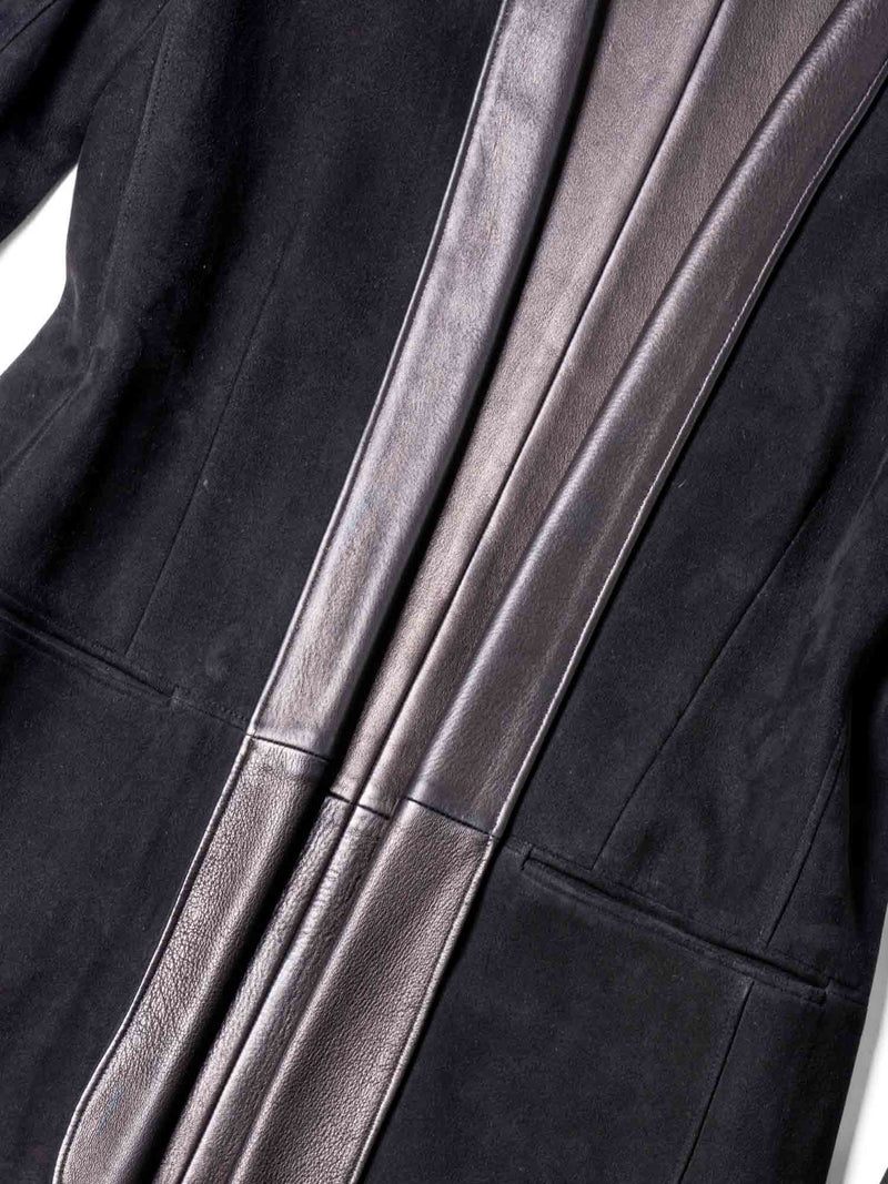 Hermes Leather Suede Reversible Jacket Black-designer resale