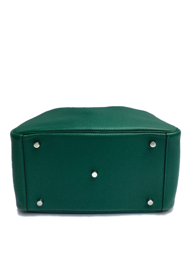 Hermes Lindy 30 Green Clemence Bag Palladium Hardware-designer resale