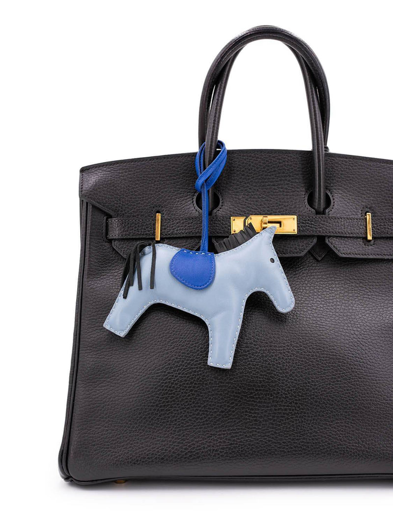 Hermès Rodeo Horse MM Bag Charm Blue - Milo Lambskin
