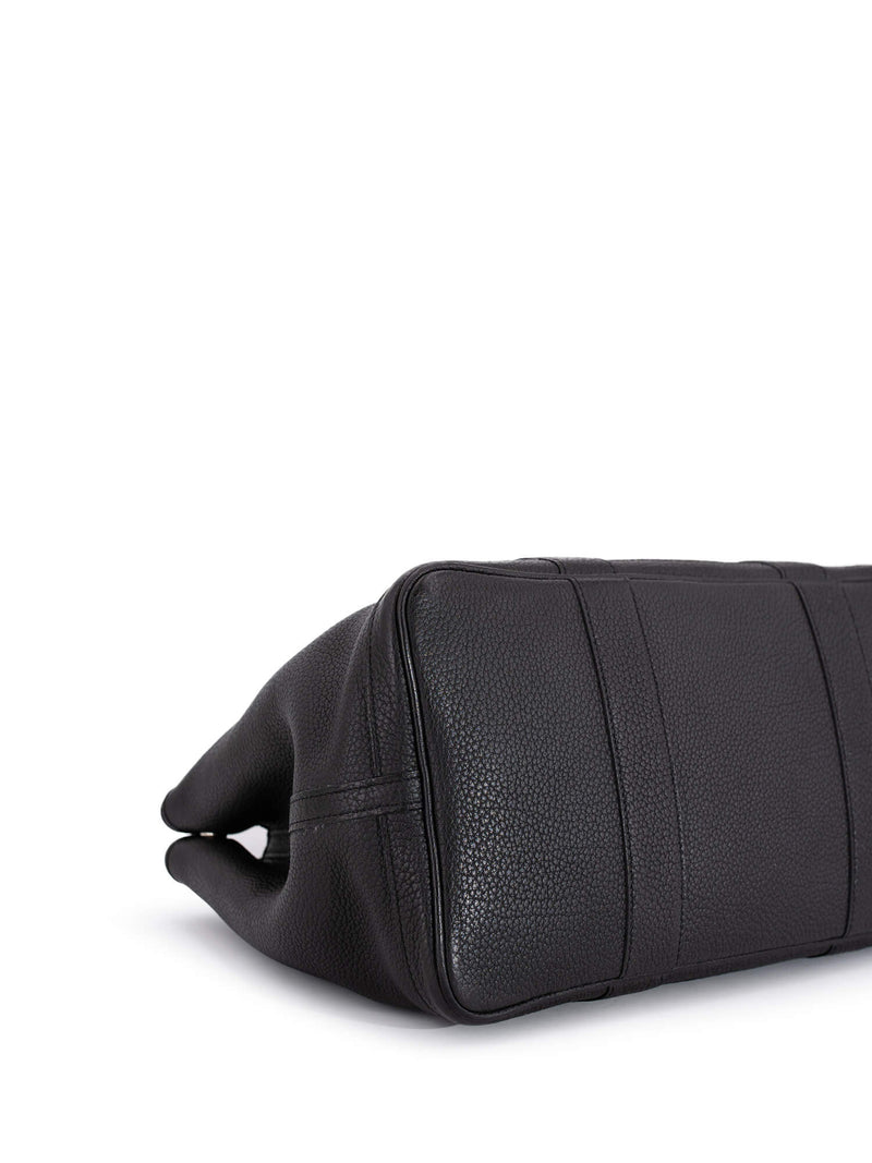 Hermes Negonda Leather Garden Party Bag 36 Black-designer resale