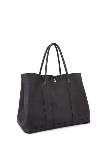 Hermes Negonda Leather Garden Party Bag 36 Black-designer resale