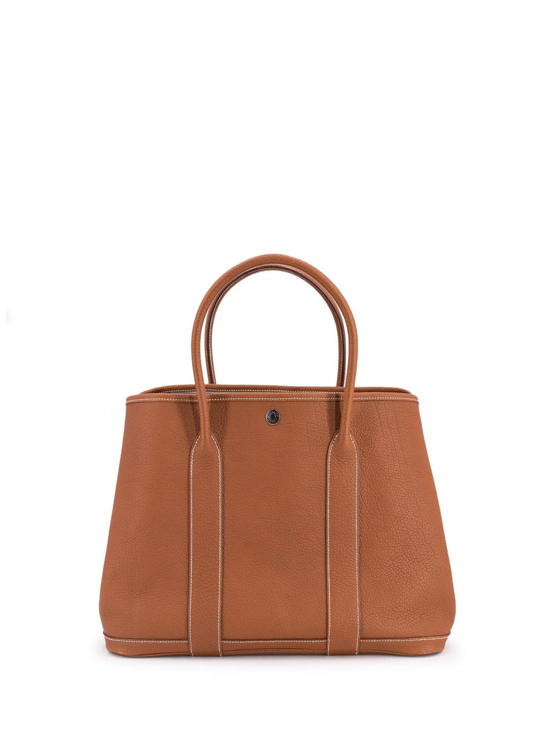 Hermes Negonda Leather Garden Party Bag 36 Cognac Brown