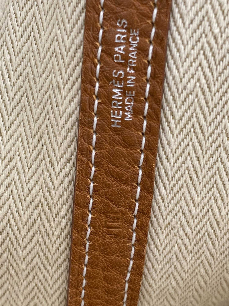 Hermes Negonda Leather Garden Party Bag 36 Cognac Brown-designer resale