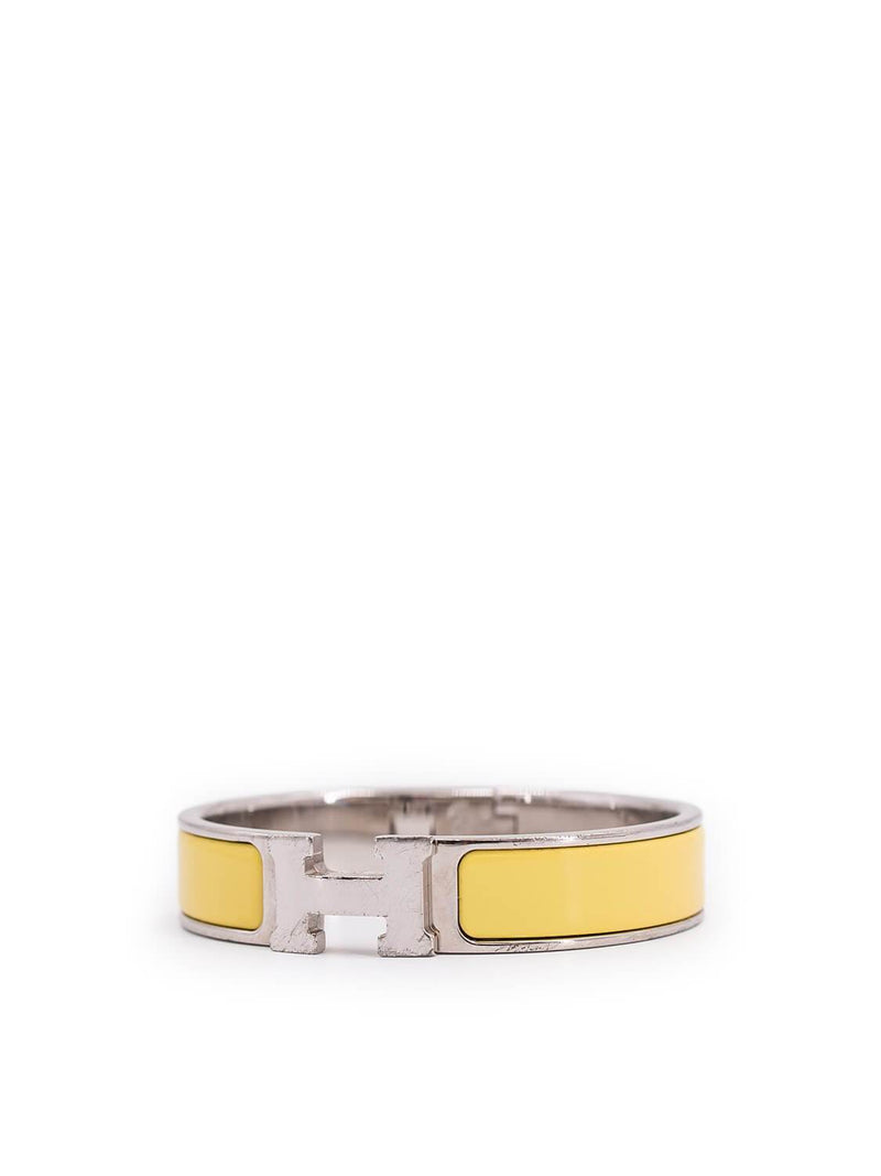 Hermes Palladium Clic Clac H Bracelet Yellow PM-designer resale