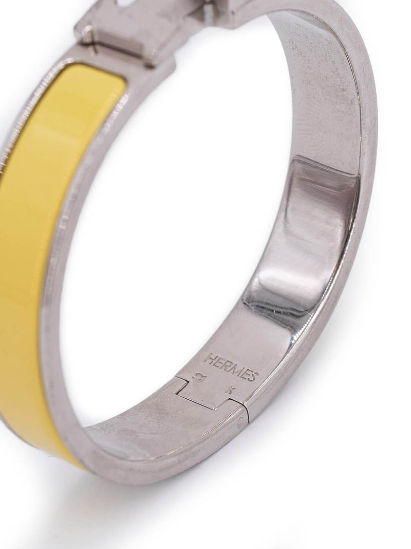 Hermes Palladium Clic Clac H Bracelet Yellow PM-designer resale