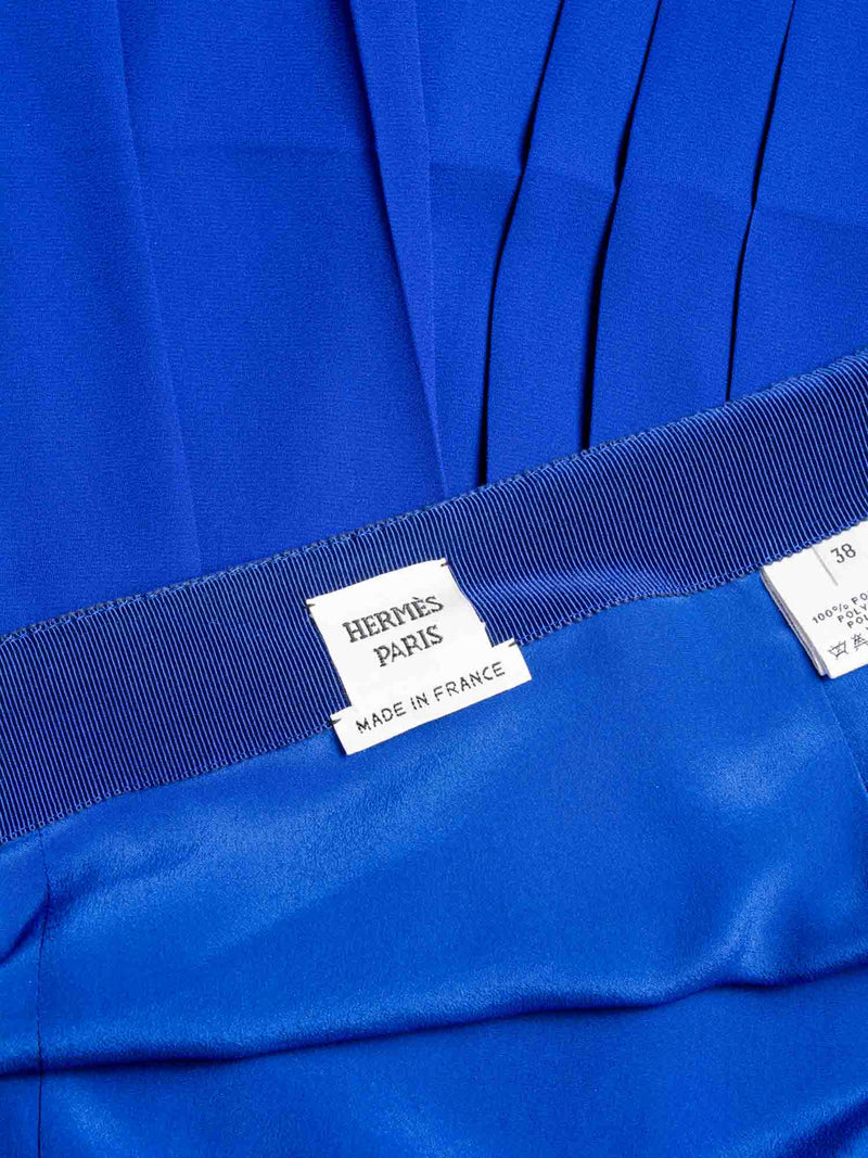 Hermes Pleated A Line Skirt Royal Blue-designer resale
