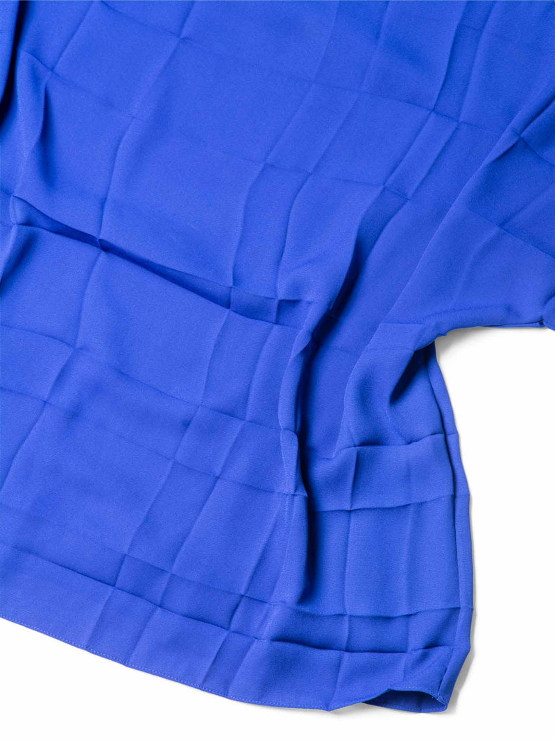 Hermes Pleated Short Sleeve Oversized Top Royal Blue-designer resale