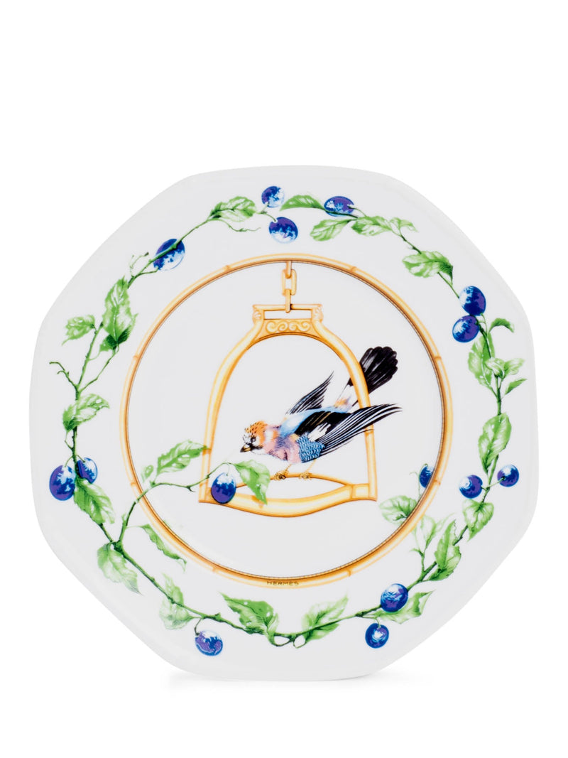 Hermes Porcelain Bird Plate Multicolor-designer resale
