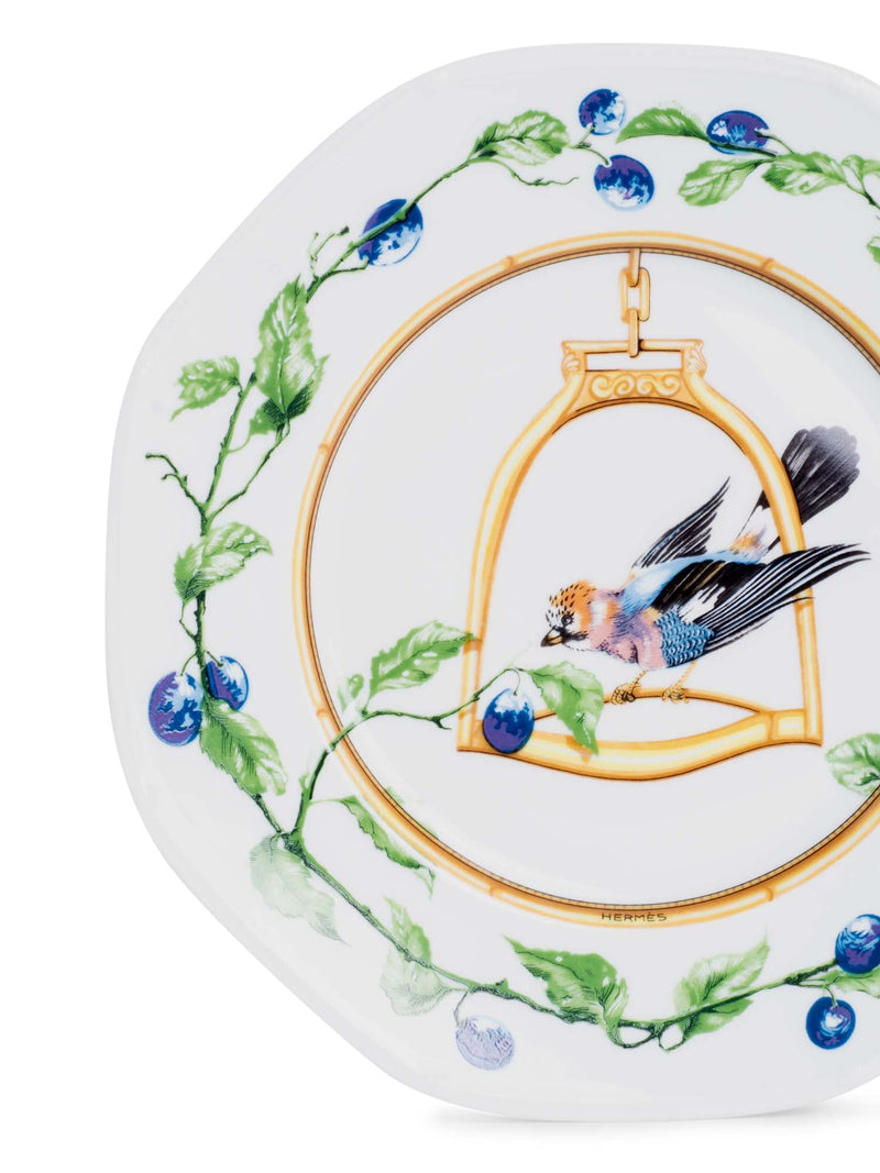 Hermes Porcelain Bird Plate Multicolor-designer resale