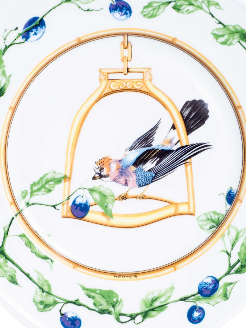 Hermes Porcelain Bird Plate Multicolor-designer resale