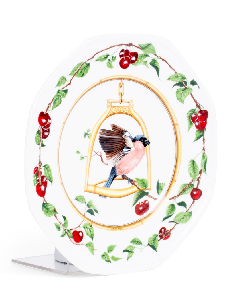 Hermes Porcelain Bird Plate Multicolor-designer resale