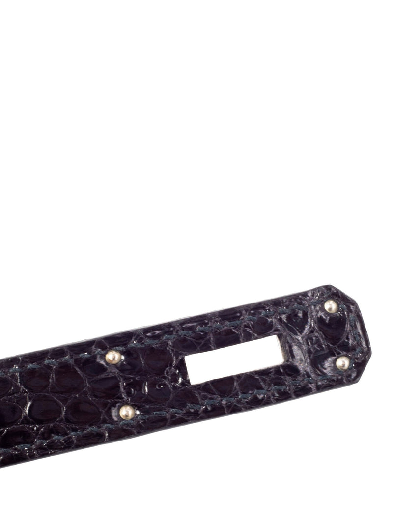 Hermes Shiny Porosus Crocodile Birkin Bag 35 Black-designer resale