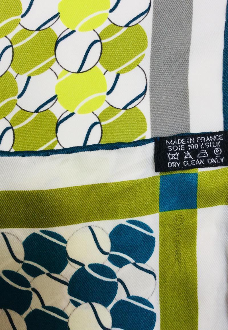 Hermes Silk A Man's World Scarf Blue 90-designer resale