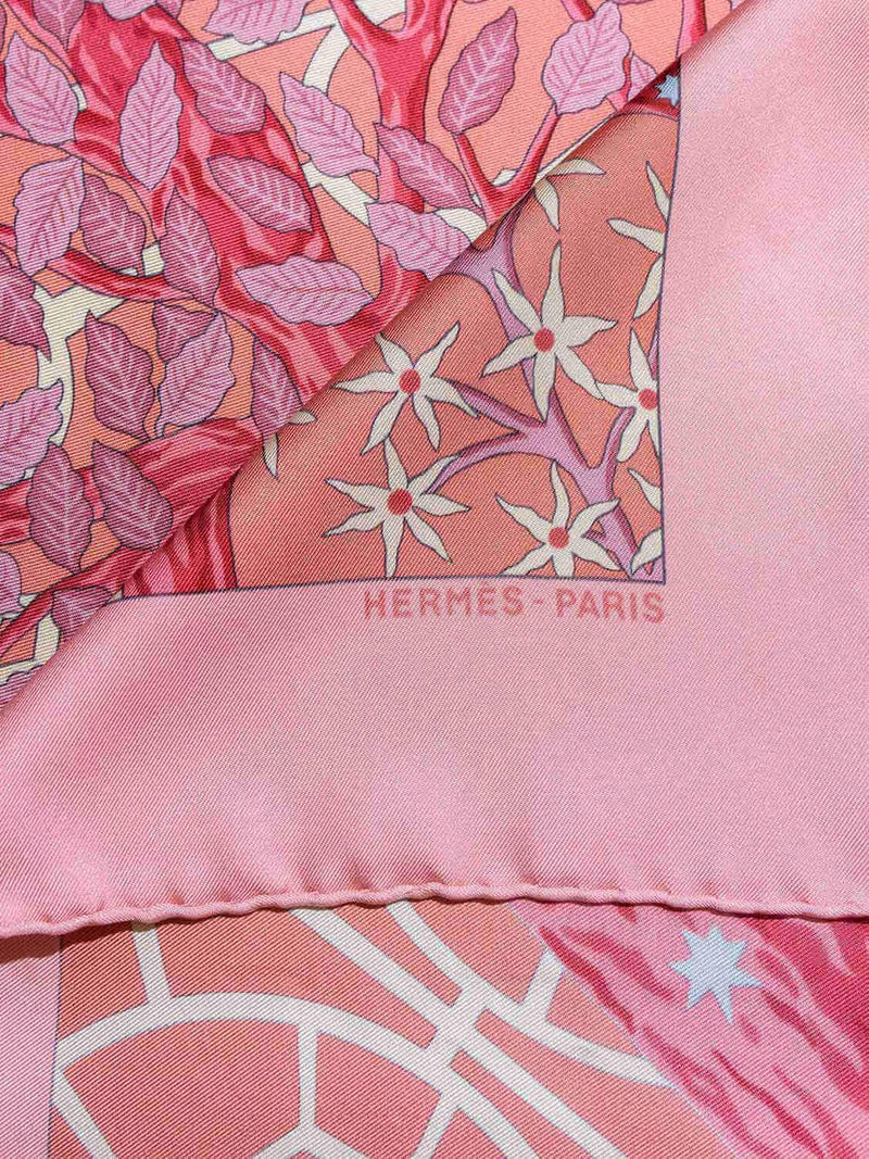 Hermes Silk Axis Mundi Scarf 90 Pink-designer resale