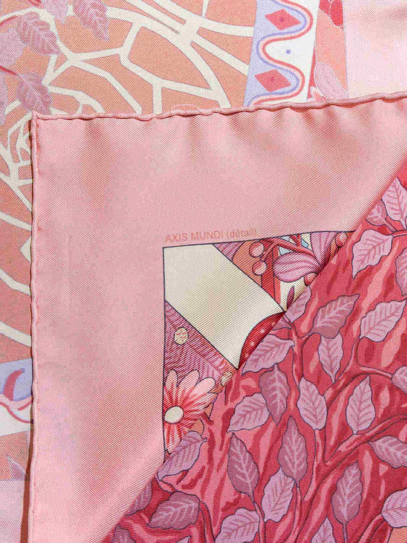 Hermes Silk Axis Mundi Scarf 90 Pink-designer resale