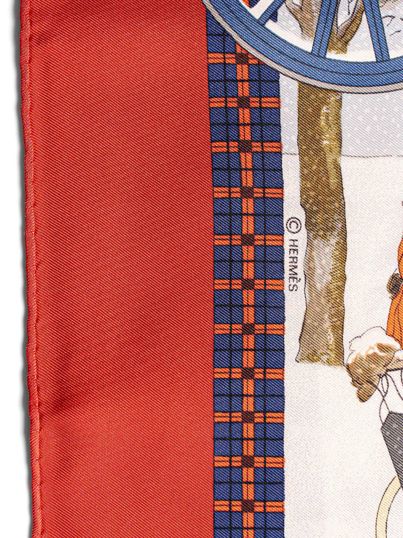 Hermes Silk Bull & Mouth Regents Circus Piccadilly Scarf 90 Multicolor-designer resale