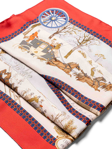 Hermes Silk Bull & Mouth Regents Circus Piccadilly Scarf 90 Multicolor-designer resale