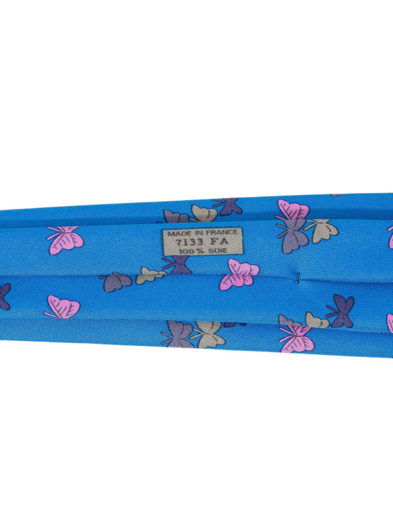 Hermes Silk Butterfly Tie Blue-designer resale