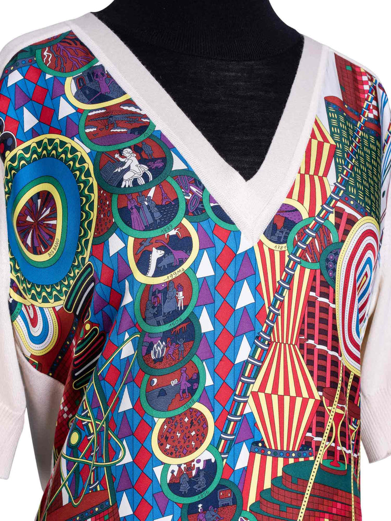 Hermes Silk Cashmere Big Bang Scarf Top Ivory-designer resale