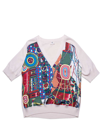 Hermes Silk Cashmere Big Bang Scarf Top Ivory-designer resale