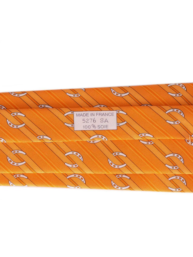 Hermes Silk Horseshoe Tie Orange-designer resale