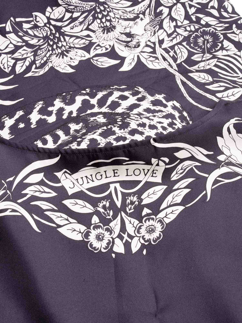 Hermes Silk Jungle Love Mini Dress Navy White-designer resale
