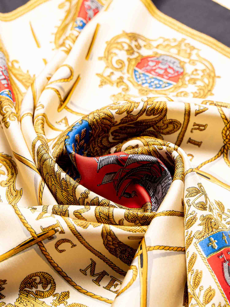 Hermes Silk Les Armes De Paris Scarf 90 Multicolor-designer resale