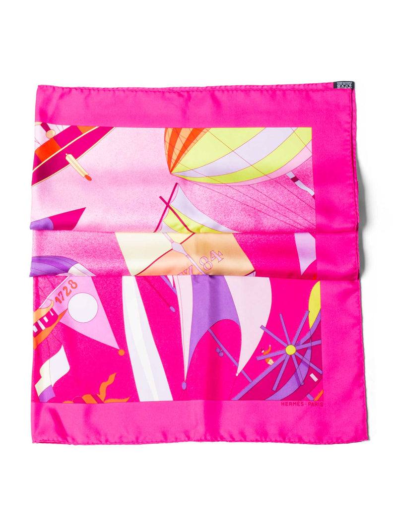 Hermes Silk Les Folies Du Ciel II Scarf 90 Pink-designer resale
