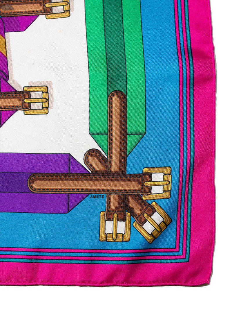 Hermes Silk Les Sangles Scarf 90 Multicolor-designer resale