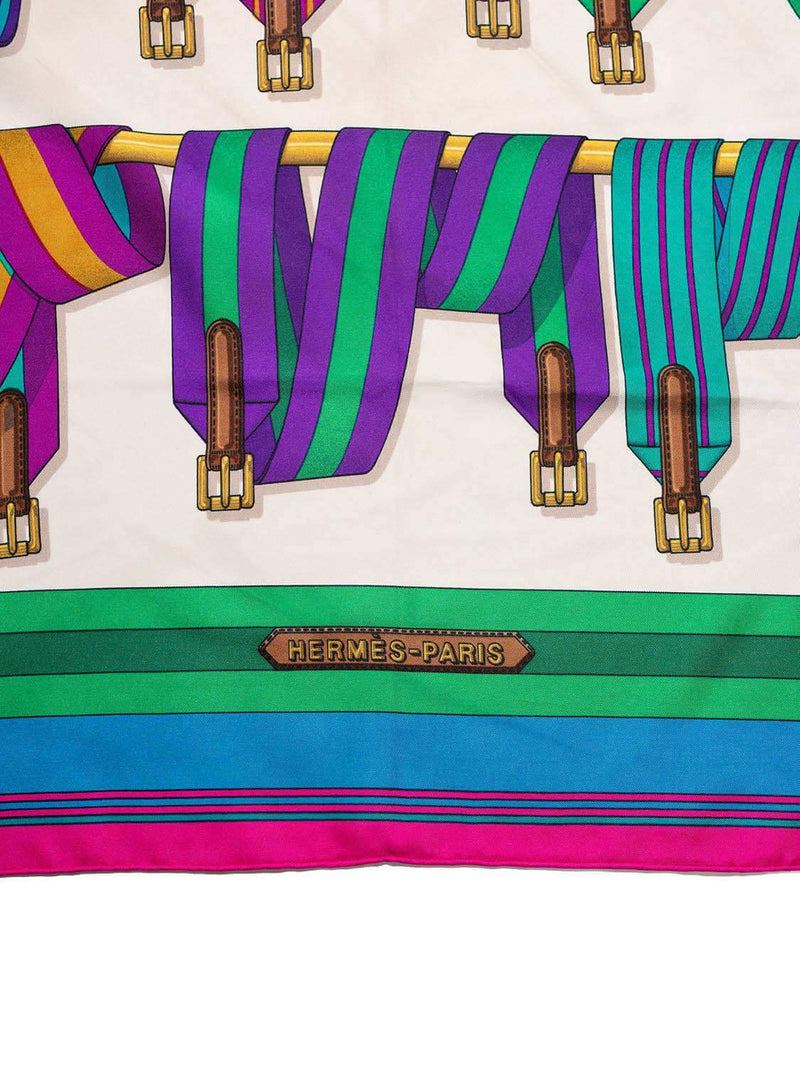 Hermes Silk Les Sangles Scarf 90 Multicolor-designer resale