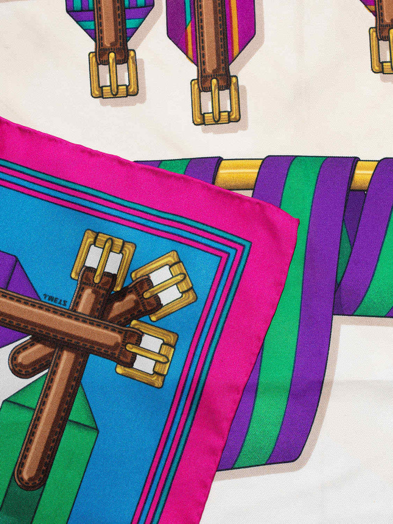 Hermes Silk Les Sangles Scarf 90 Multicolor-designer resale
