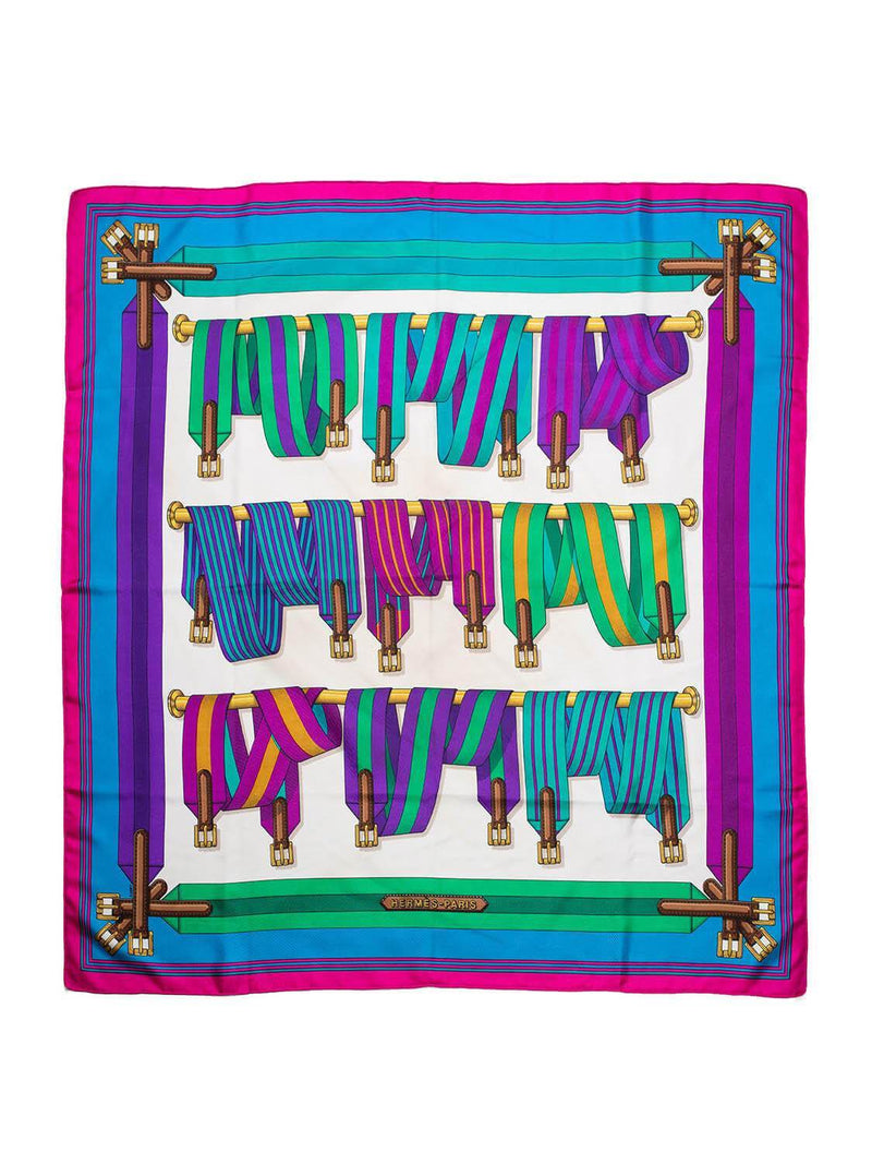 Hermes Silk Les Sangles Scarf 90 Multicolor-designer resale