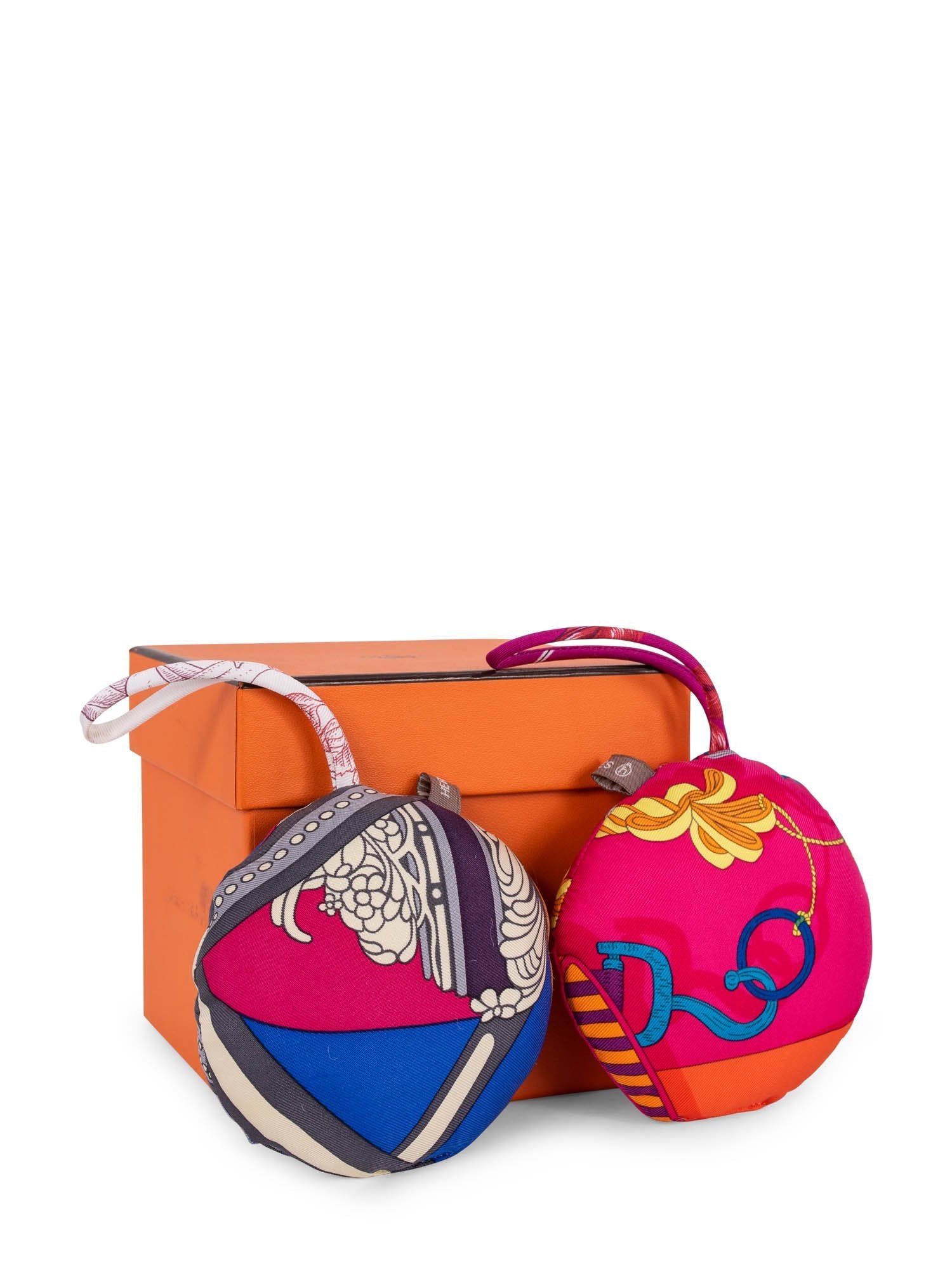 Hermes Silk Ornaments Set of 2 Multicolor-designer resale