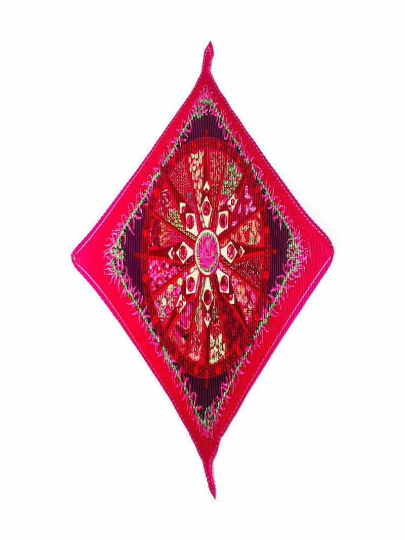 Hermes Silk Pleated Aux Pays Des Epices Scarf 90 Multicolor-designer resale