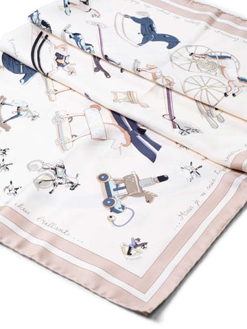 Hermes Silk Raconte-Moi Cheval Scarf Taupe 90-designer resale