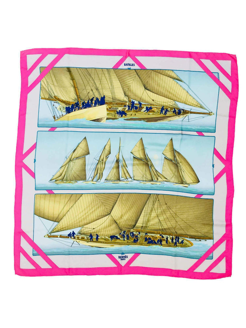 Hermes Silk Rafales Scarf 90 Blue-designer resale