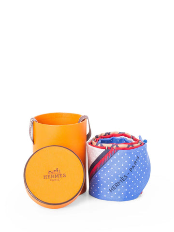 Hermes Silk Twilly Scarf Multicolor Red Blue-designer resale