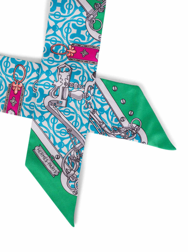 Hermes Silk Twilly Tie Scarf Set of 2 Multicolor-designer resale