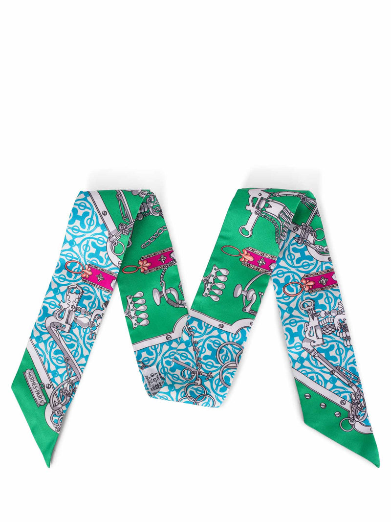 Hermes Silk Twilly Tie Scarf Set of 2 Multicolor-designer resale