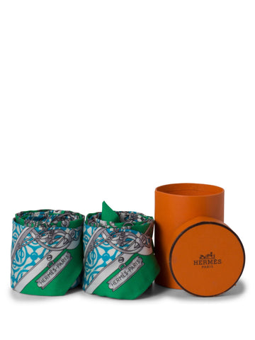 Hermes Silk Twilly Tie Scarf Set of 2 Multicolor-designer resale