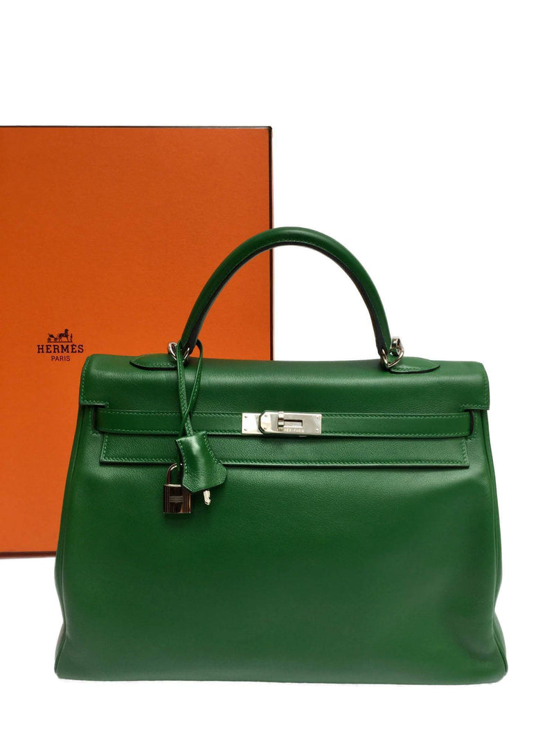 Hermes Swift Kelly Retourne 35 Green-designer resale